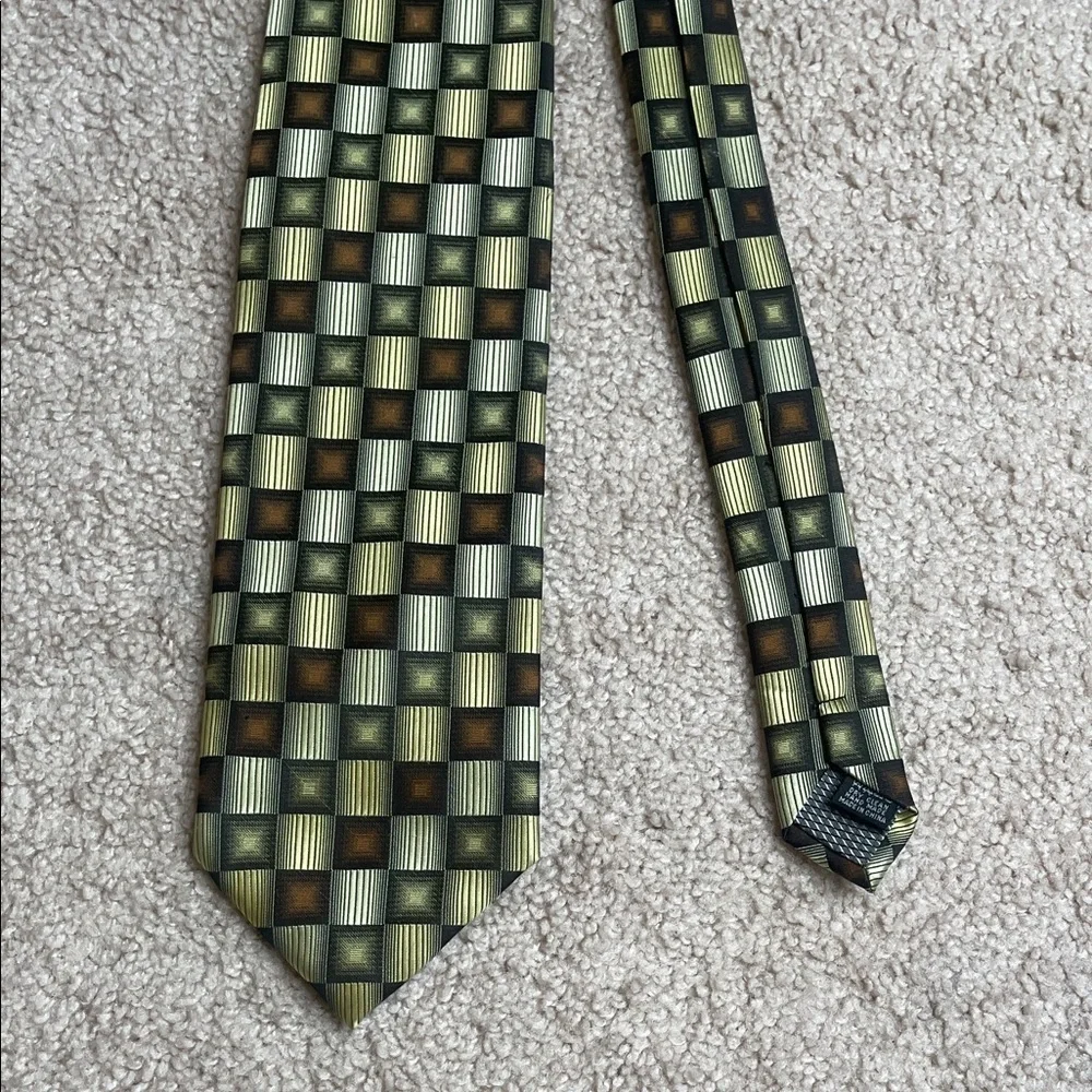 Checkered Green and Black Men's Tie